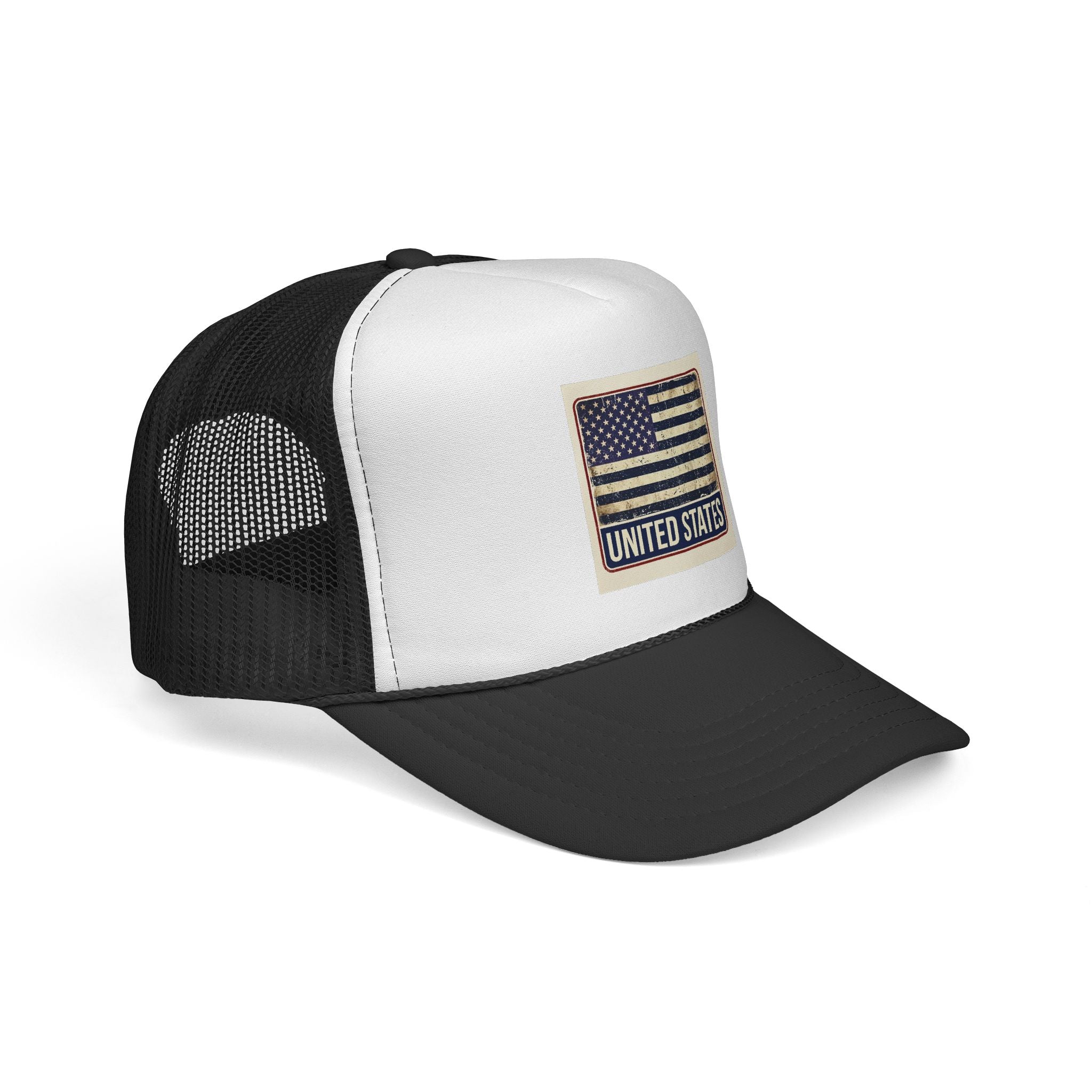 United States Vintage Flag Trucker Cap — Patriotic Mesh Baseball Hat