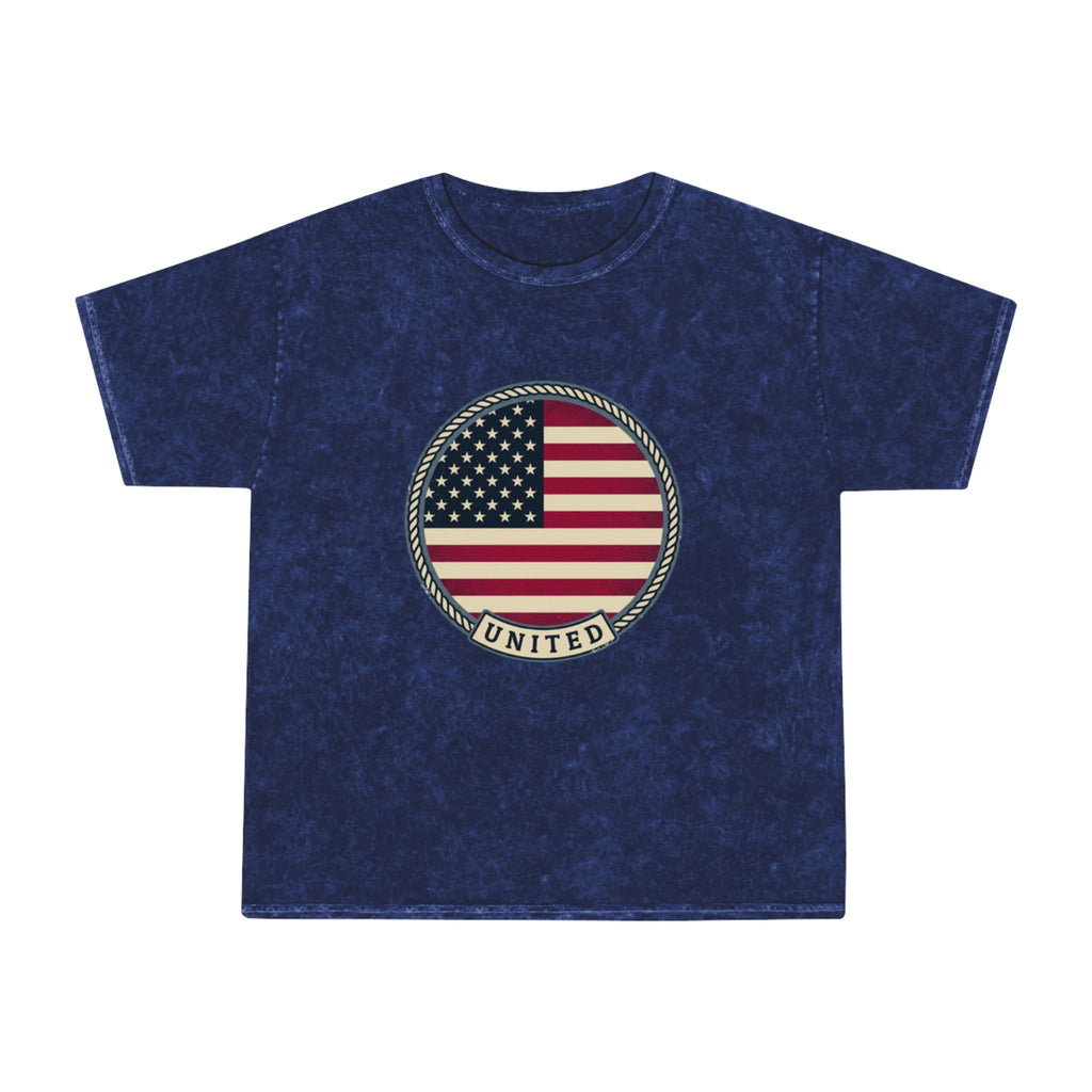 Vintage American Flag T-Shirt — "United" Mineral Wash Tee