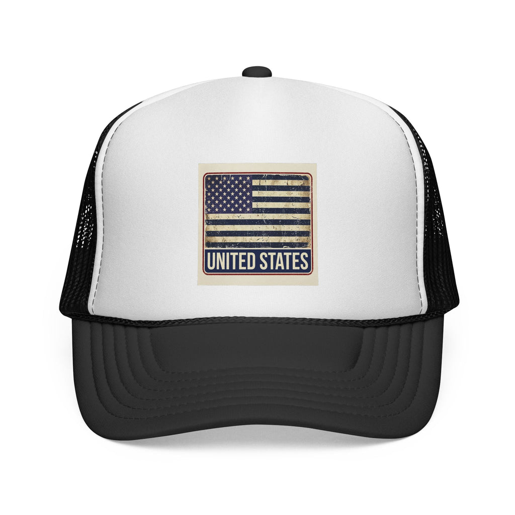United States Vintage Flag Trucker Cap — Patriotic Mesh Baseball Hat