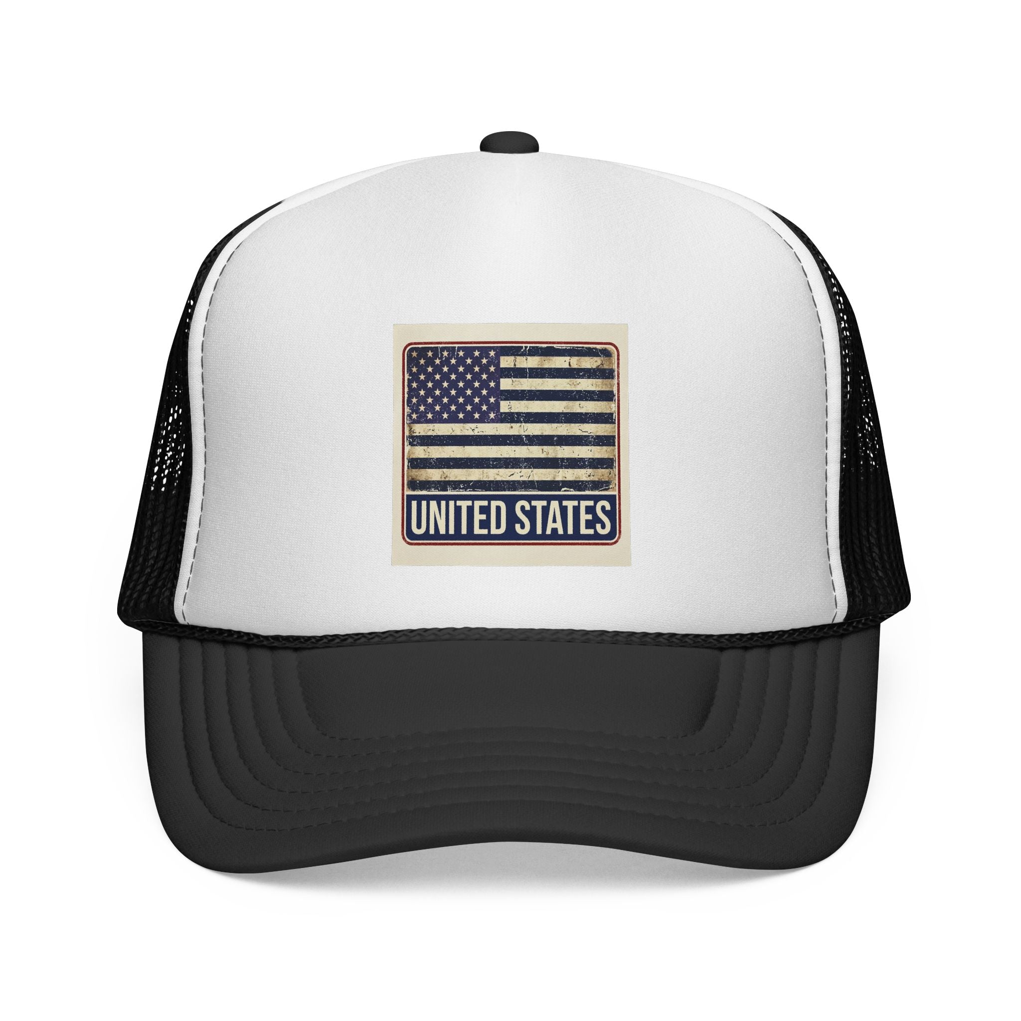 United States Vintage Flag Trucker Cap — Patriotic Mesh Baseball Hat