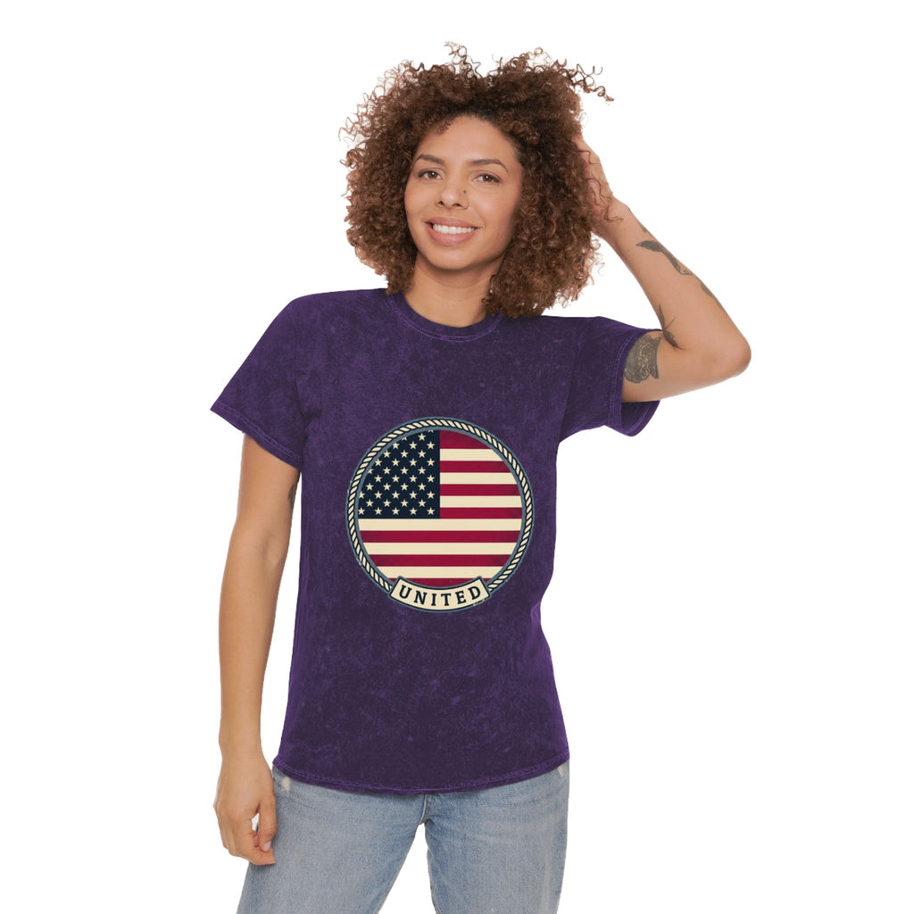 Vintage American Flag T-Shirt — "United" Mineral Wash Tee