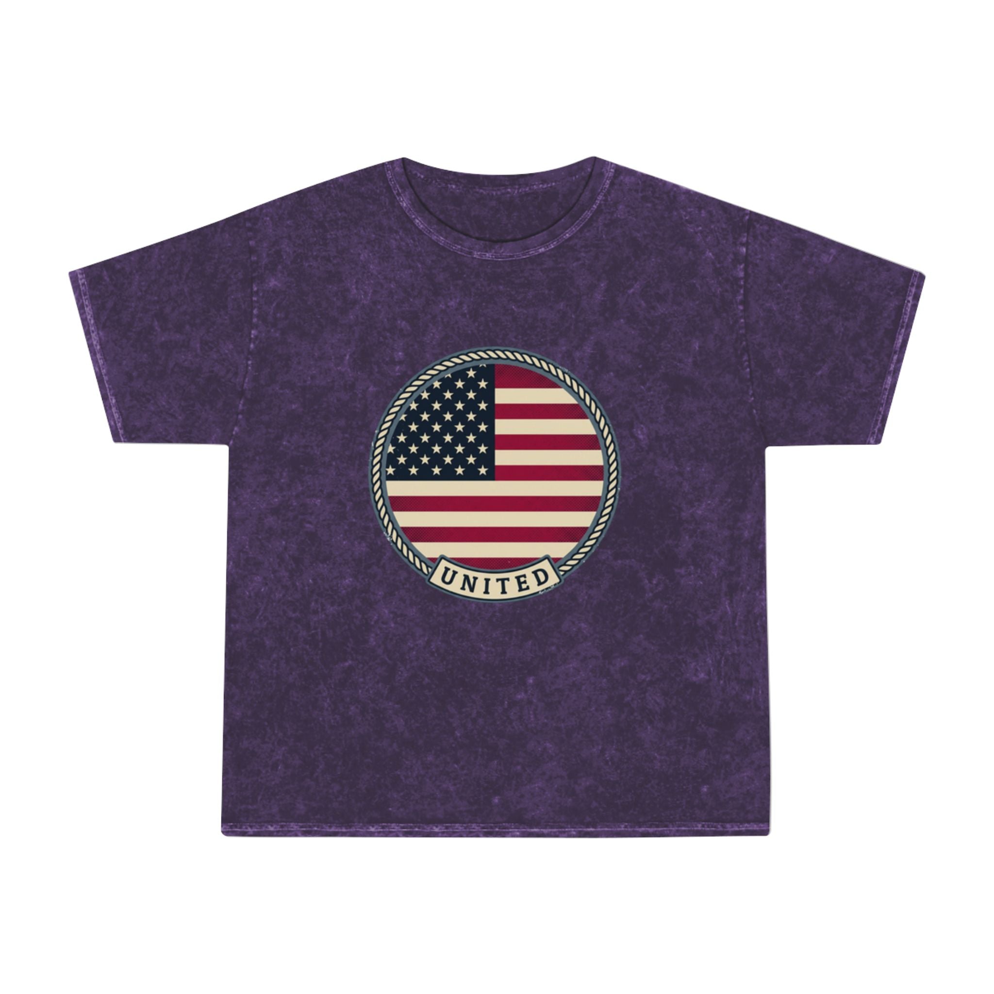 Vintage American Flag T-Shirt — "United" Mineral Wash Tee