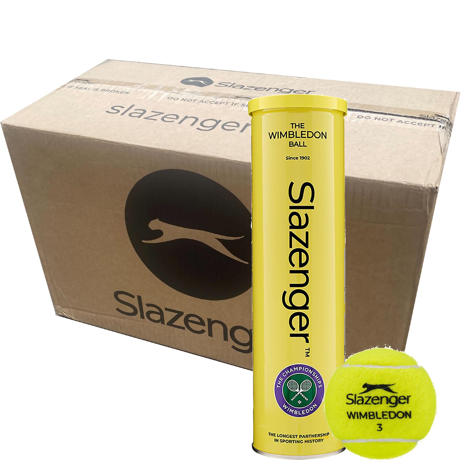 SLAZENGER WIMBLEDON TENNIS BALLS - 6 DOZEN - 18 X 4 BALL CANS