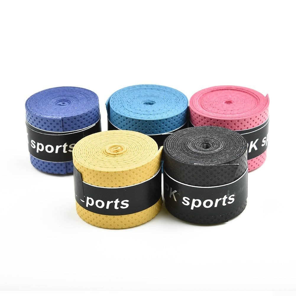 Donkivvy 60 Pcs Tennis Racket Grip Tape, Tennis Grip Anti Slip Overgrips Precut Tennis Finishing Tape Comfort Sweat Absorbent Grip Wrap Your Racquet for High Performance