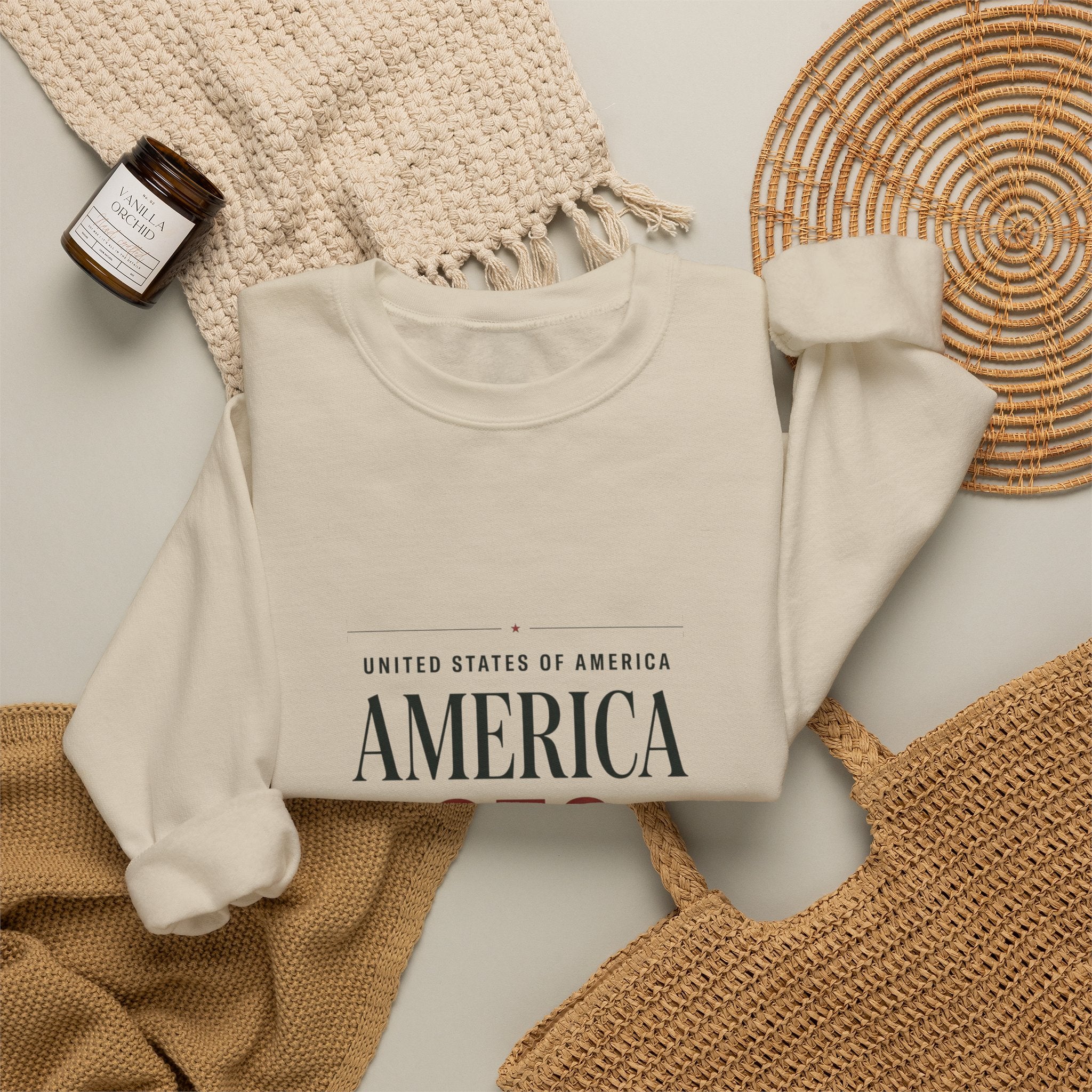 America 250 Crewneck Sweatshirt | 250th Anniversary, Patriotic Fourth of July